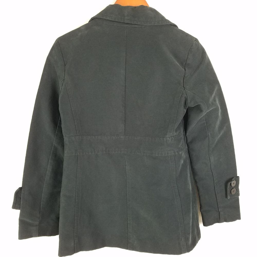 Merona Jacket Womens Small Black‎ Long Sleeve Pockets Button Up Coat - Picture 2 of 14